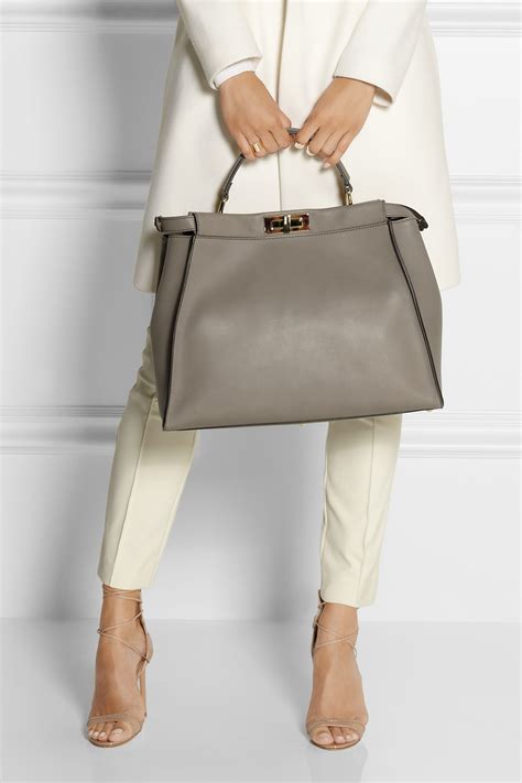 medium fendi peekaboo|Fendi peekaboo medium leather tote.